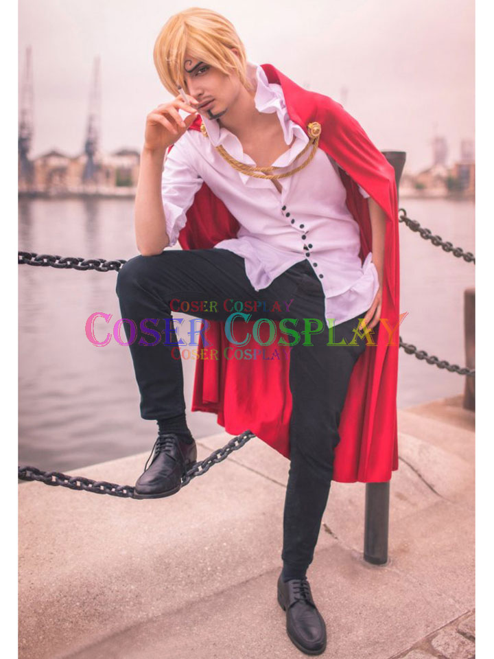 1611 ONE PIECE Vinsmoke Sanji Cosplay Costume With Cape